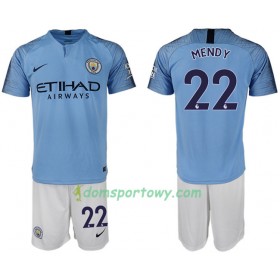Koszulka Manchester City MENDY 22 Dziecięcy Domowe Koszulki Piłkarskie 2018-2019 Krótki Rękaw